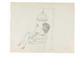 Saul Steinberg, Woman Seated, 1950-51, inchiostro e pastello su carta vergellata. The Saul Steinberg Foundation, New York © The Saul Steinberg Foundation/Artists Rights Society (ARS) New York