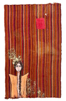 Zehra Dogan, Gavan, 2021, tecnica mista su tappeto, 155 x 93 cm. Courtesy Prometeo Gallery, Milano