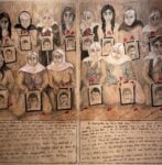 Zehra Dogan, Le Madri del Sabato, tecnica mista su compensato marino, 250 x 306 cm. Courtesy Prometeo Gallery, Milano