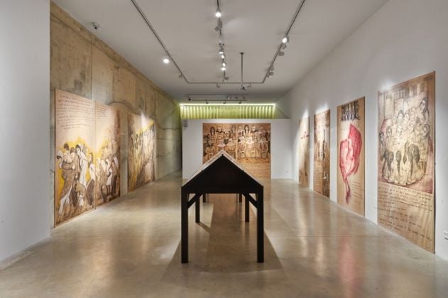Zehra Dogan. Prigione N. 5. Exhibition view at Prometeo Gallery, Milano 2021