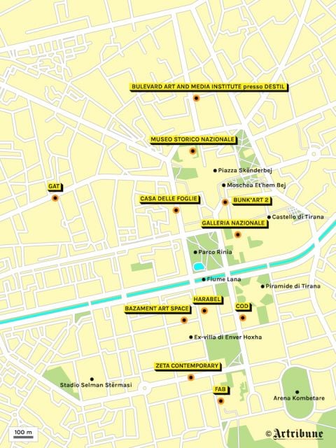 Tirana - la mappa degli spazi