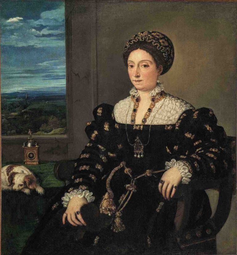 Tiziano, Ritratto di Eleonora Gonzaga della Rovere, 1537 ca. Olio su tela, 114x103 cm Firenze, Galleria degli Uffizi