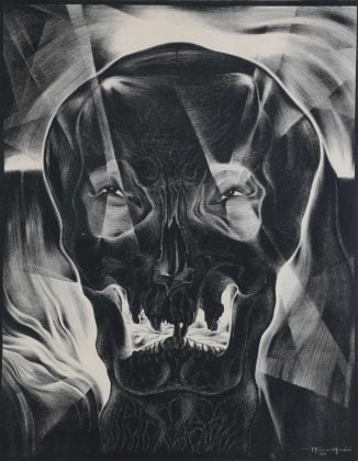 Alberto Martini, Morte. la tragedia della forza, da misteri, 1914, litografia, cm 53.5x42.3 (foglio 75x50)