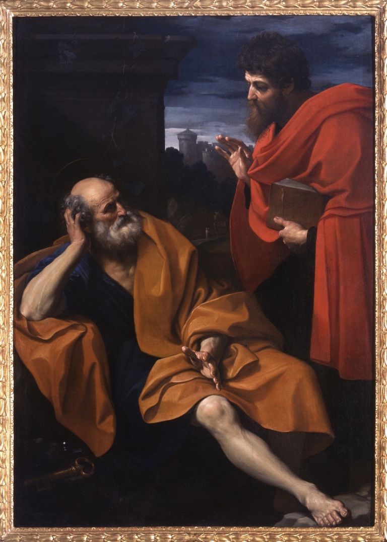 Guido Reni, Paolo rimprovera Pietro penitente, 1609 circa, olio su tela, 197 x 140 cm, Milano, © Pinacoteca di Brera
