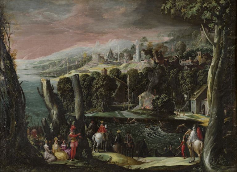 Nicolò dell’Abate, Paesaggio con figure di dame e cavalieri, 1550 circa, olio su tela, 116 x 159 cm, Galleria Borghese, ph. Mauro Coen, © Galleria Borghese