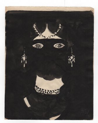 Alberto Martini Poema delle ombre 397 19x15 1904 (9) dietro la maschera, opere autentiche di Alberto Martini, La moglie
