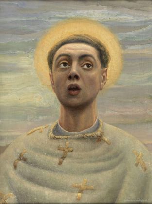 Bartolo Sacchi, Autoritratto in veste di santo. Courtesy Galleria Carlo Virgilio