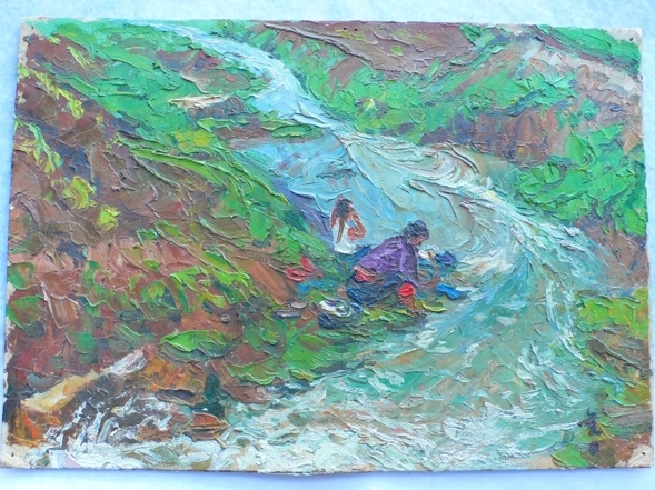 Bozzetto a olio di Hong Jong Won (1928 2004), artista nato a Incheon, in Sud Corea, e deportato in Corea del Nord © Koryo Studio