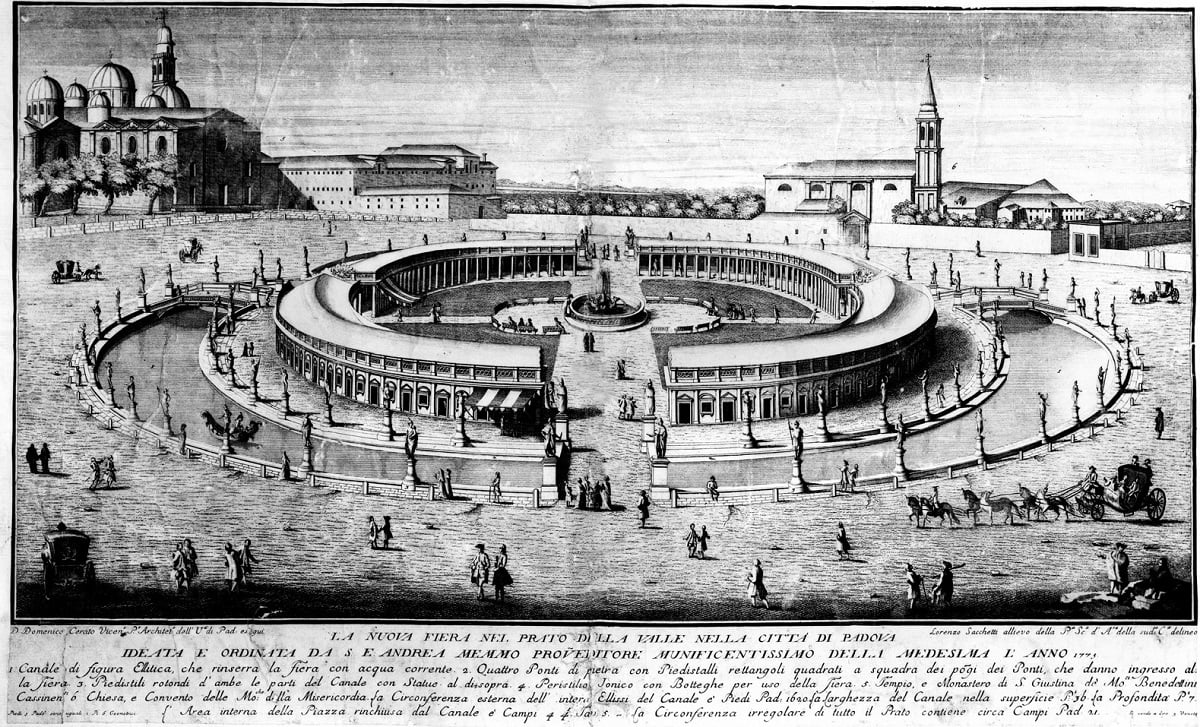 D. Cerato, L. Sacchetti, La nuova fiera nel Prato della Valle nella città di Padova, 1775 ca., incisione
