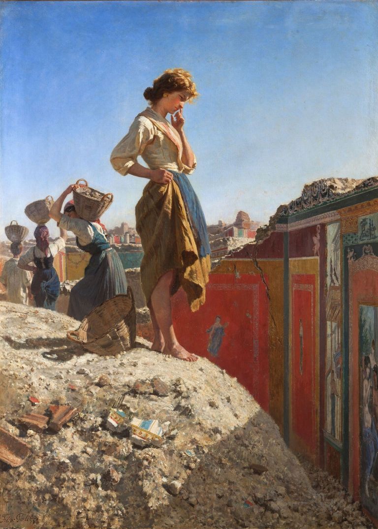 Filippo Palizzi, Scavi a Pompei, 1870, olio su tela, 119,5x86 cm