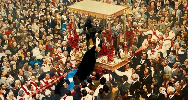 Francesco Lauretta, Idola, 1998, olio su tela, 115x210 cm. Collezione Privata