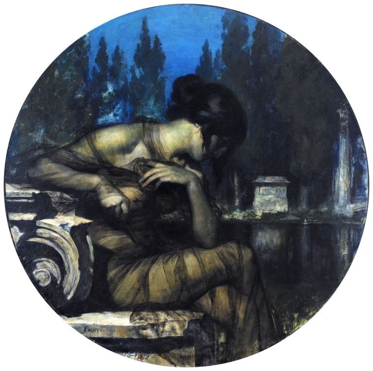 Gaetano Cresseri, La Notte, 1902, olio su tela, diam. 129 cm