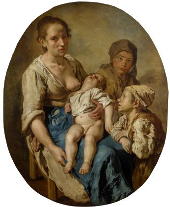 Giacomo Ceruti detto Pitocchetto, Madre con i figli, 1730 35 ca., olio su tela, 119x95 cm