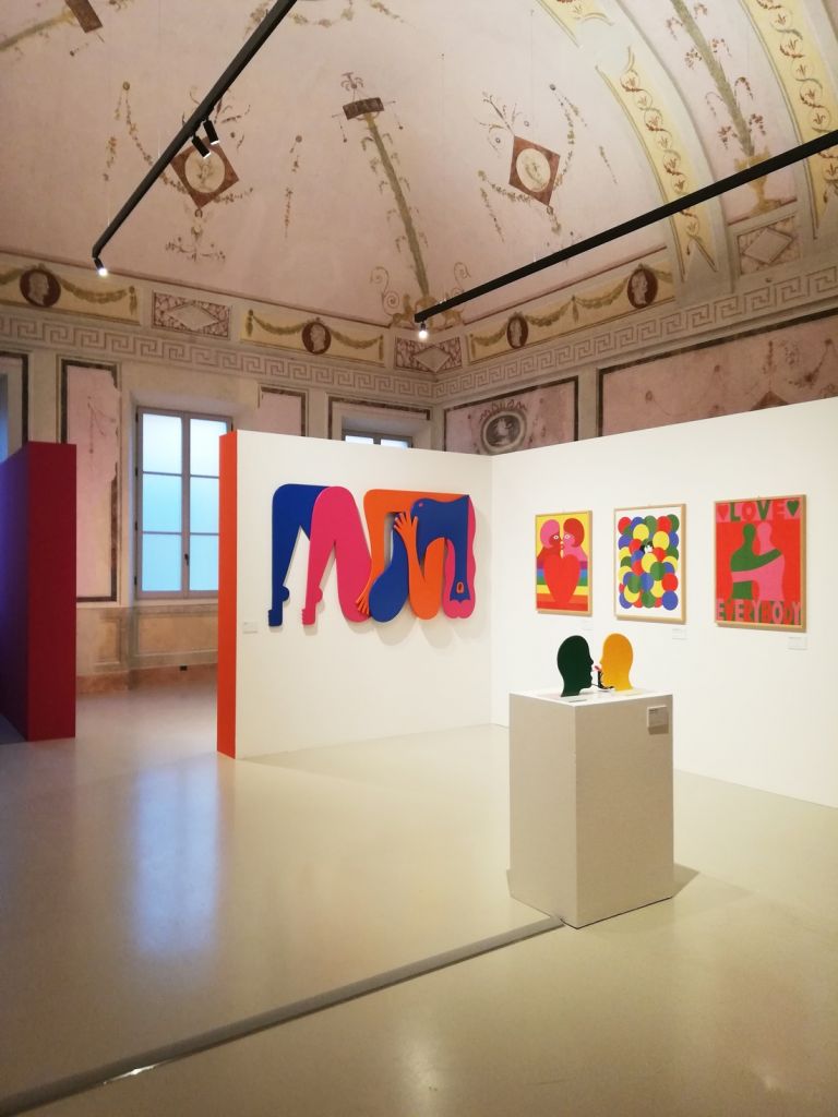 Installation view, CALEIDOSCOPICA. Il mondo illustrato di Olimpia Zagnoli, Reggio Emilia, 2021, courtesy Fondazione Palazzo Magnani