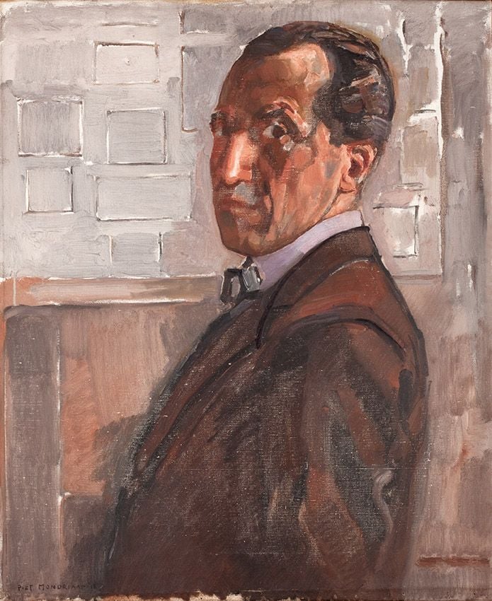 Piet Mondrian, Autoritratto, 1918, olio su tela. Kunstmuseum Den Haag
