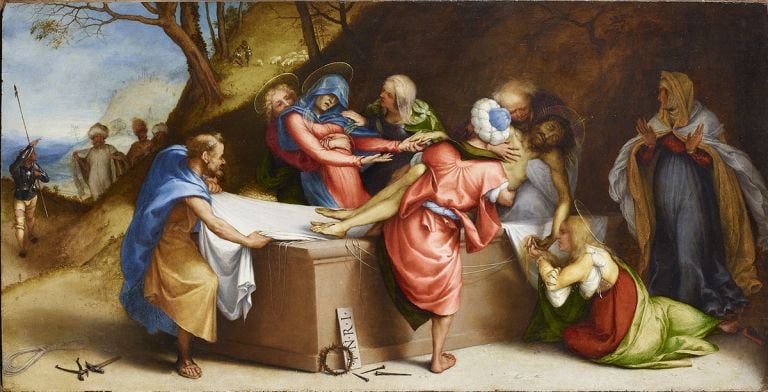 Accademia Carrara, Lorenzo Lotto, Deposizione di Cristo nel Sepolcro