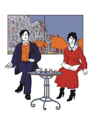Amedeo Modigliani e Jeanne Hébuterne. Una tavola tratta da Lovers in Art 24 ORE Cultura, 2022