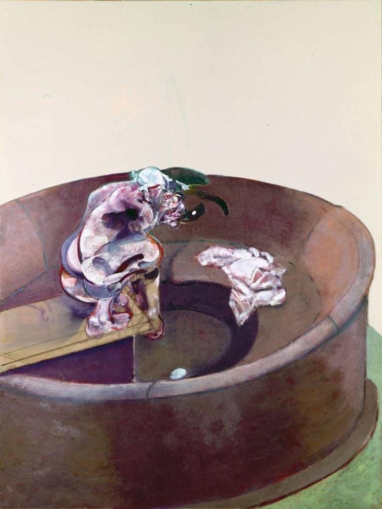 Francis Bacon, Portrait of George Dyer Crouching, 1966, Oil on canvas, 198 x 147 cm. Collezione privata © The Estate of Francis Bacon. Photo Prudence Cuming Associates Ltd