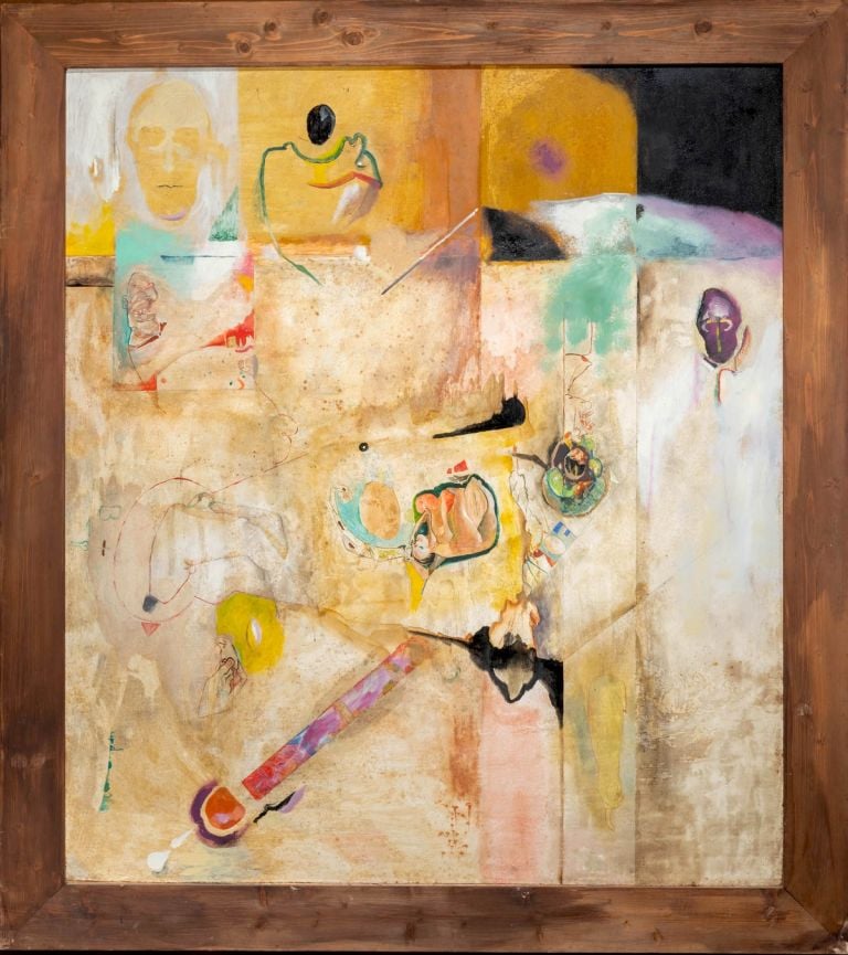 Giannetto Fieschi, Il tedio (o La funzione è una favola), 1951, tempera e smalti su masonite, cm 150 x 130