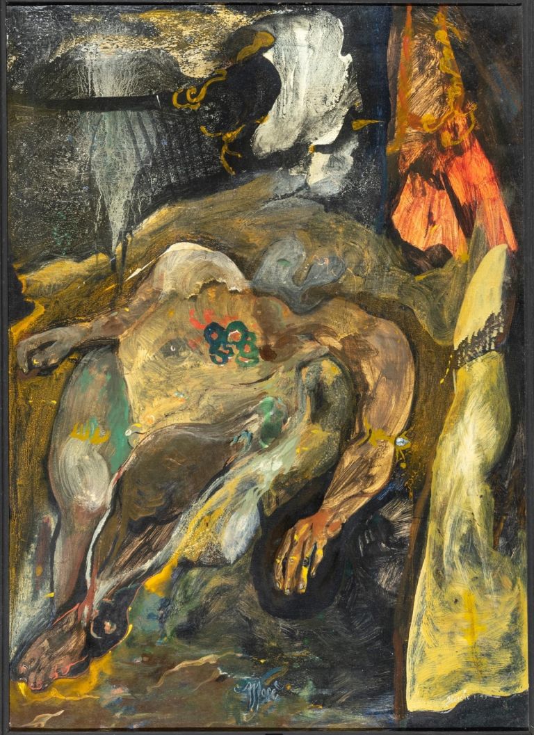 Giannetto Fieschi, Mosè o Mosè nelle acque, 1947, tempera su cartone, cm 101 x 72