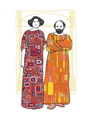 Gustav Klimt e Emilie Floge. Una tavola tratta da Lovers in Art 24 ORE Cultura, 2022
