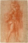 Jacopo Pontormo, San Cristoforo, 1519-22, sanguigna (pietra rossa) e tracce di gesso su carta vergata avorio. Courtesy Istituto Centrale per la Grafica, Roma