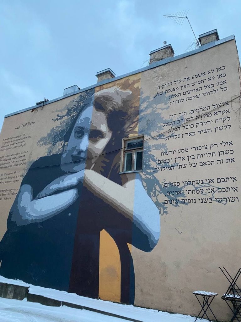 La street art dedicata a Leja Goldberg a Kaunas. Photo Giulia Giaume