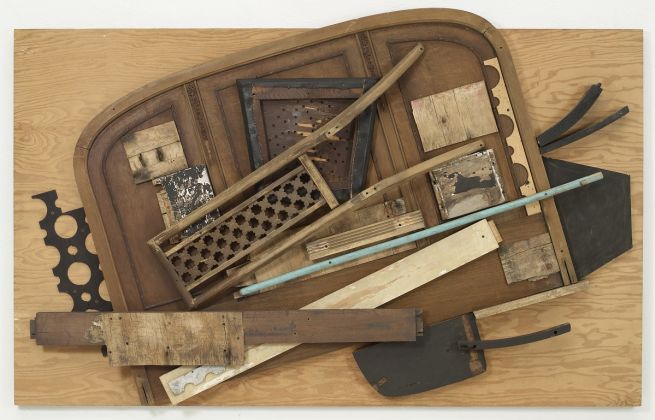 Louise Nevelson, Untitled, 1985, paint, vinyl and wood on board