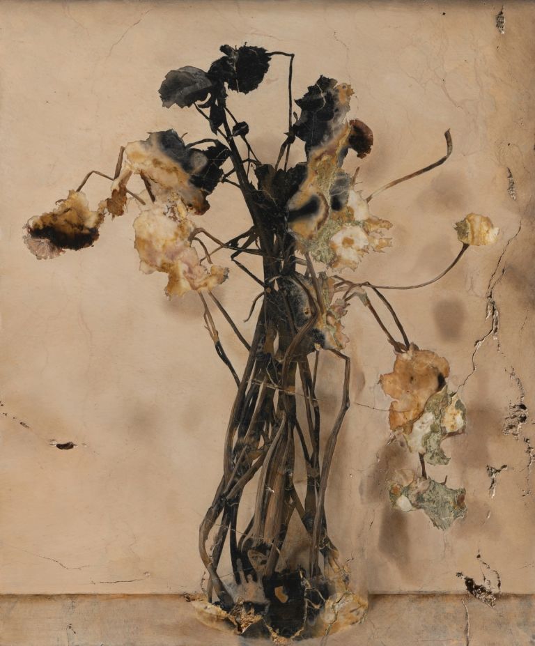 Nicola Samorì, Secondo natura, 2020, olio su breccia di Vendome, 54,8 x 45,8 cm. Courtesy l'artista & Monitor, Roma Lisbona Pereto