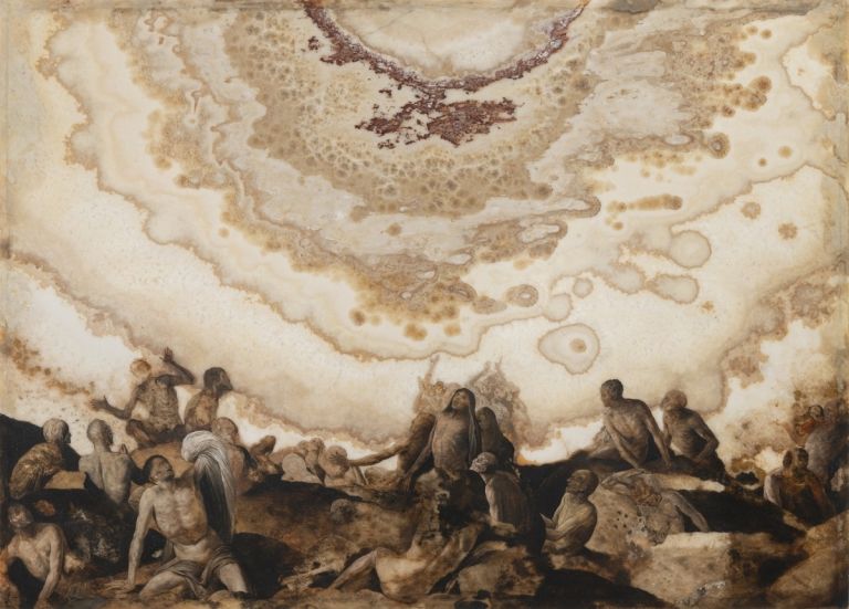 Nicola Samorì, Solstizio d’inferno, 2019, olio su breccia di Vendome, 63 x 94 cm. Courtesy l'artista & Monitor, Roma Lisbona Pereto