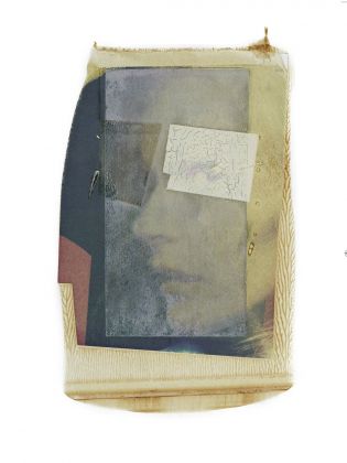 Paolo Gioli, Dietro il grigio, 1994, Polaroid ottica, acrilico e matita, 22 x 35 cm su carta da disegno 35 x 50 cm