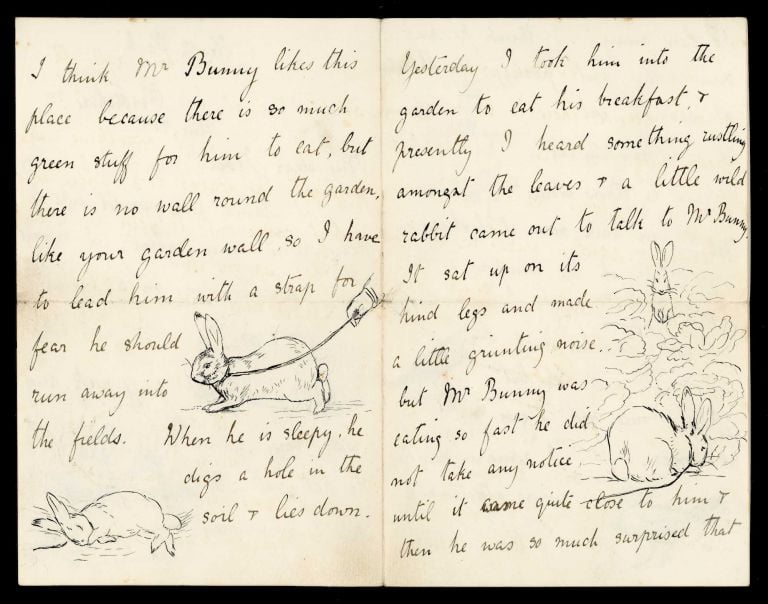 Picture letter by Beatrix Potter sent to Noel Moore from Heath Park, Birnam, 21 August 1892. Ink over pencil on paper. © Lloyd E. Cotsen Collection, Princeton University