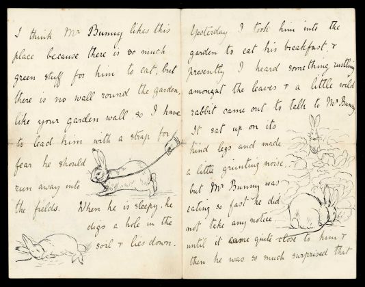 Picture letter by Beatrix Potter sent to Noel Moore from Heath Park, Birnam, 21 August 1892. Ink over pencil on paper. © Lloyd E. Cotsen Collection, Princeton University