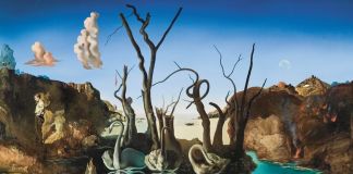 Salvador Dalí, Cisnes reflejando elefantes, 1937. Esther Grether Familiensammlung. Photo Robert Bayer, Bildpunkt © Salvador Dalí, Fundació Gala Salvador Dalí – Bildrecht, Wien 2022