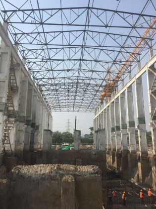 Shougang, navata principale della Oxygen Factory durante i lavori di costruzione nel 2019. Photo © Giorgia Cestaro