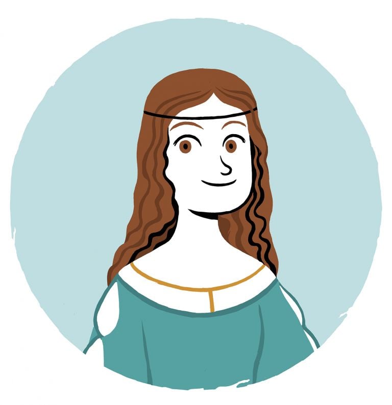 Un ritratto di Isabella d'Este, protagonista del webcomic ISA