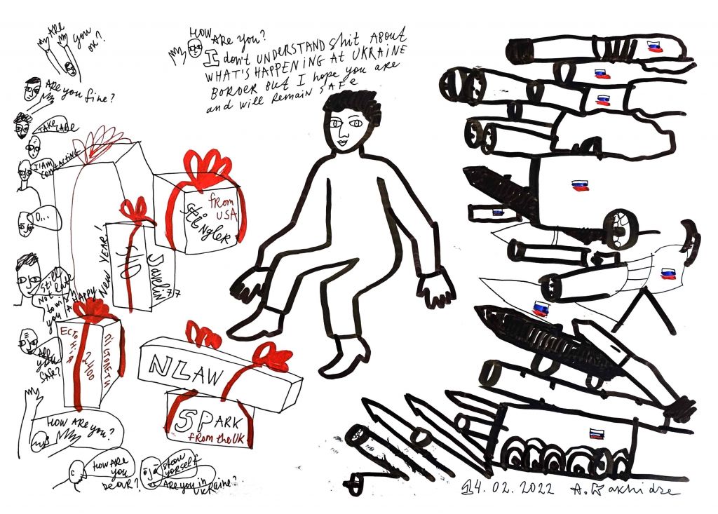 I disegni della resistenza dell’artista ucraina Alevtina Kakhidze