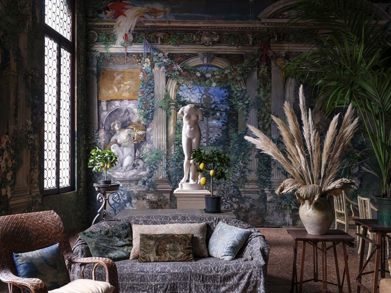 Il “Giardino d’inverno”, piano nobile del Museo Fortuny, allestimento del percorso permanente, ph. Massimo Listri
