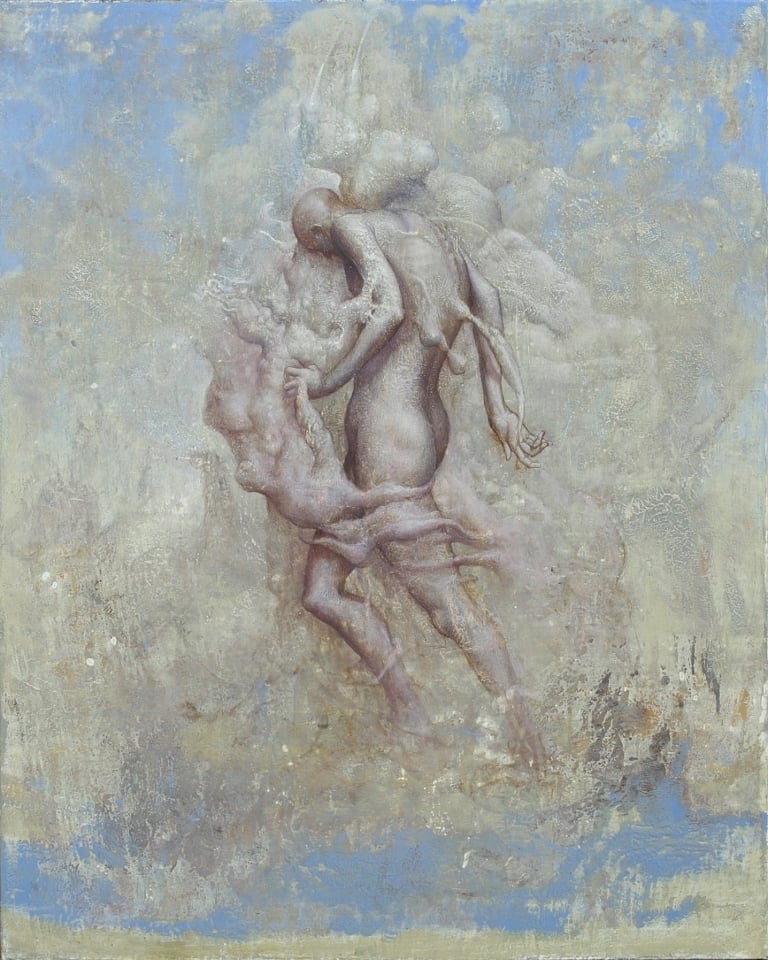 Agostino Arrivabene, Contra mundum, 2021, olio su tavola, cm 50 x 40. Collezione privata