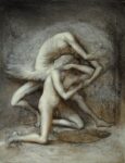 Agostino Arrivabene, studio per Usura, 2021, olio su tavola incamottata, cm 57,5 x 44,5. Collezione privata