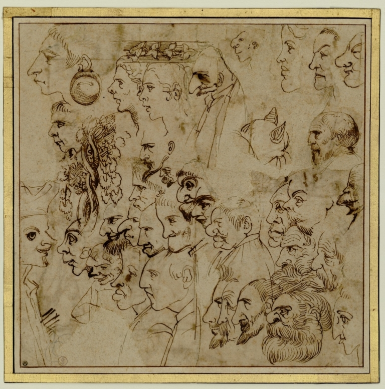 Agostino Carracci, Serie di teste caricaturali, 1594 ca. Musei Reali, Biblioteca Reale, Torino © MiC Musei Reali, Biblioteca Reale di Torino Archivio fotografico BRT