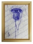 Antonio Riello, Call Me, 2021, blu BIC ballpoint pen on paper, 160x110 cm (framed)