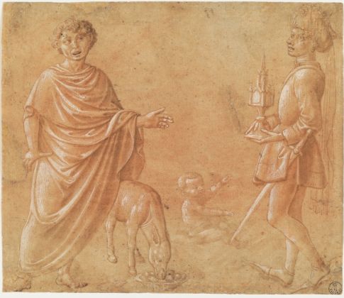 Benozzo Gozzoli, Filemone e l'asino, Gesù Bambino benedicente, Re mago, 1459 ca. Gallerie degli Uffizi, Gabinetto dei disegni e delle stampe, Firenze