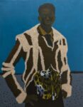 Boluwatife Oyediran, On an African Harmattan Evening II, 2021, oil and acrylic on canvas, 153 × 119 cm. Courtesy Andrea Festa Fine Art, Roma