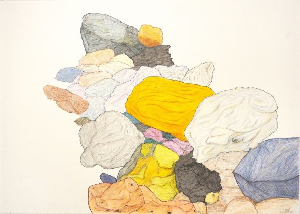 Cesare Viel, Massi da scogliera, 2021, matita su carta, 50x70 cm. Courtesy Cesare Viel e Galleria Milano