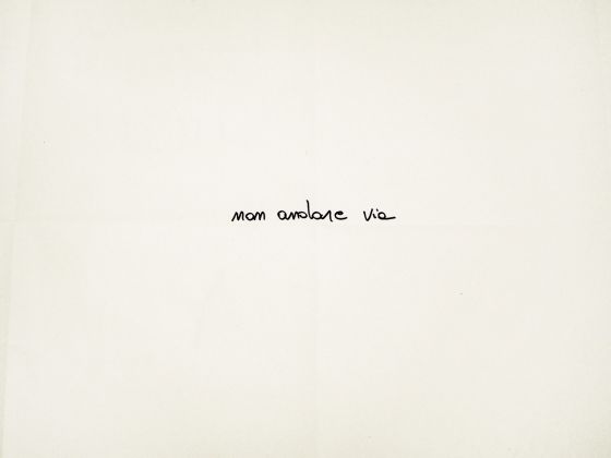Cesare Viel, Non andare via, 2021, pennarello su carta da pacchi, 100x140 cm. Courtesy Cesare Viel e Galleria Milano