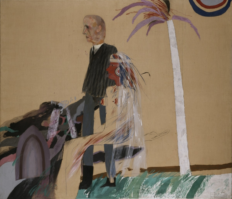 David Hockney, The First Marriage (A Marriage of Styles I), 1962. Tate © David Hockney. Photo Tate