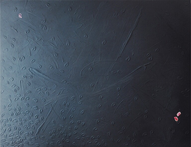 Gianfranco Zappettini, Al fine che traspare 9.8.95, 1995, acrilico e polvere di quarzo su tela, 170x220 cm