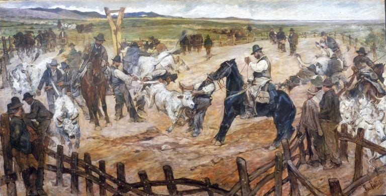 Giovanni Fattori, La mena in Maremma, 1890 ca., olio su tela. Istituto Matteucci, Viareggio © Istituto Matteucci, Viareggio