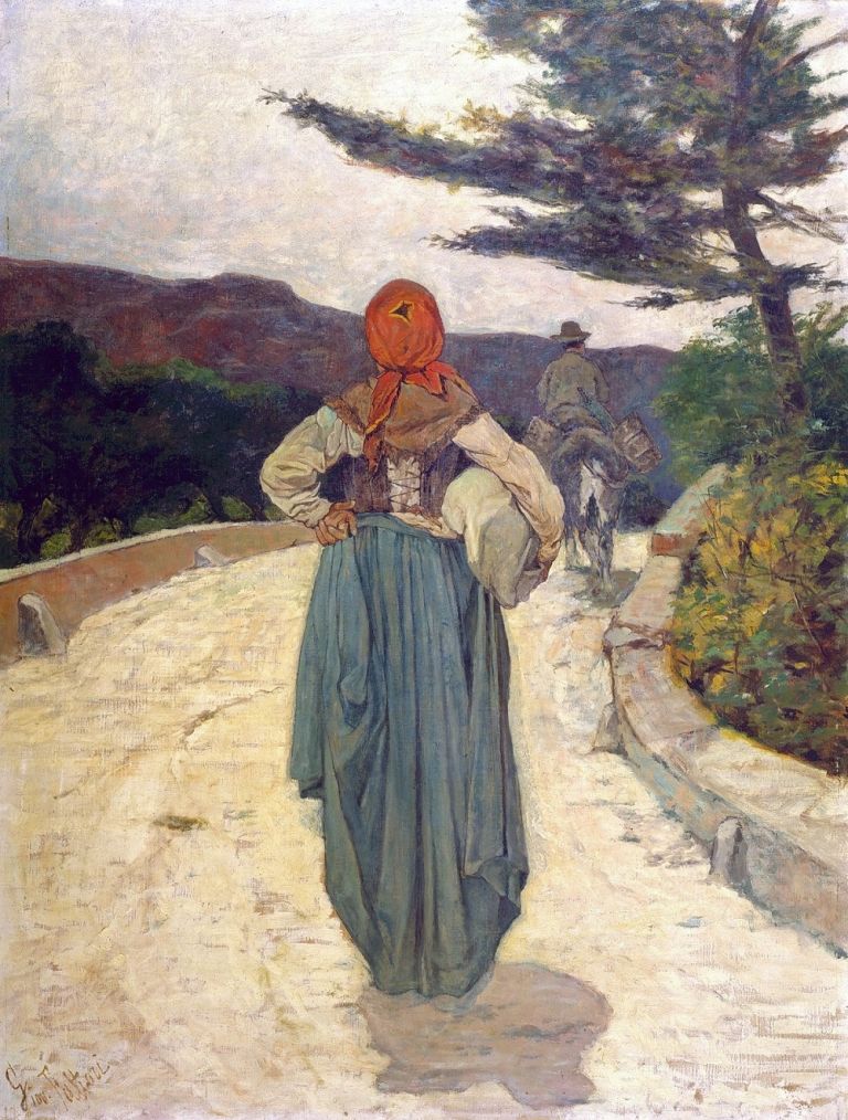 Giovanni Fattori, La strada bianca, 1887 ca., olio su tela. Istituto Matteucci, Viareggio © Istituto Matteucci, Viareggio